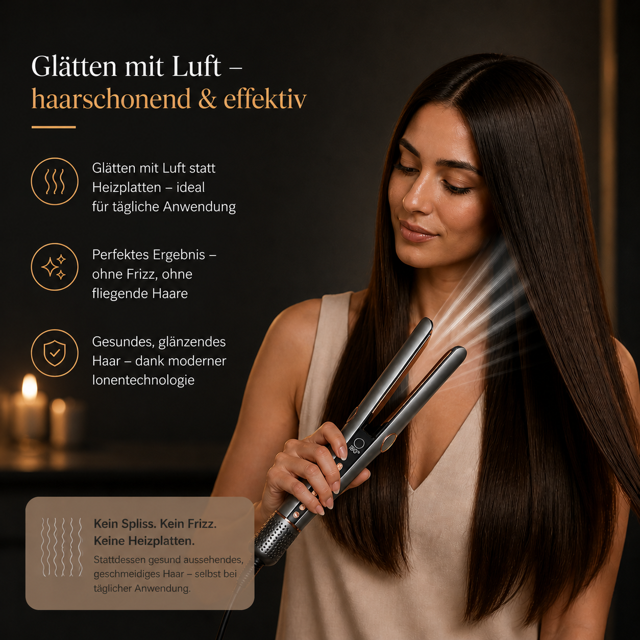 Doyoo Airstraight Haarglätter mit Luft-Technologie