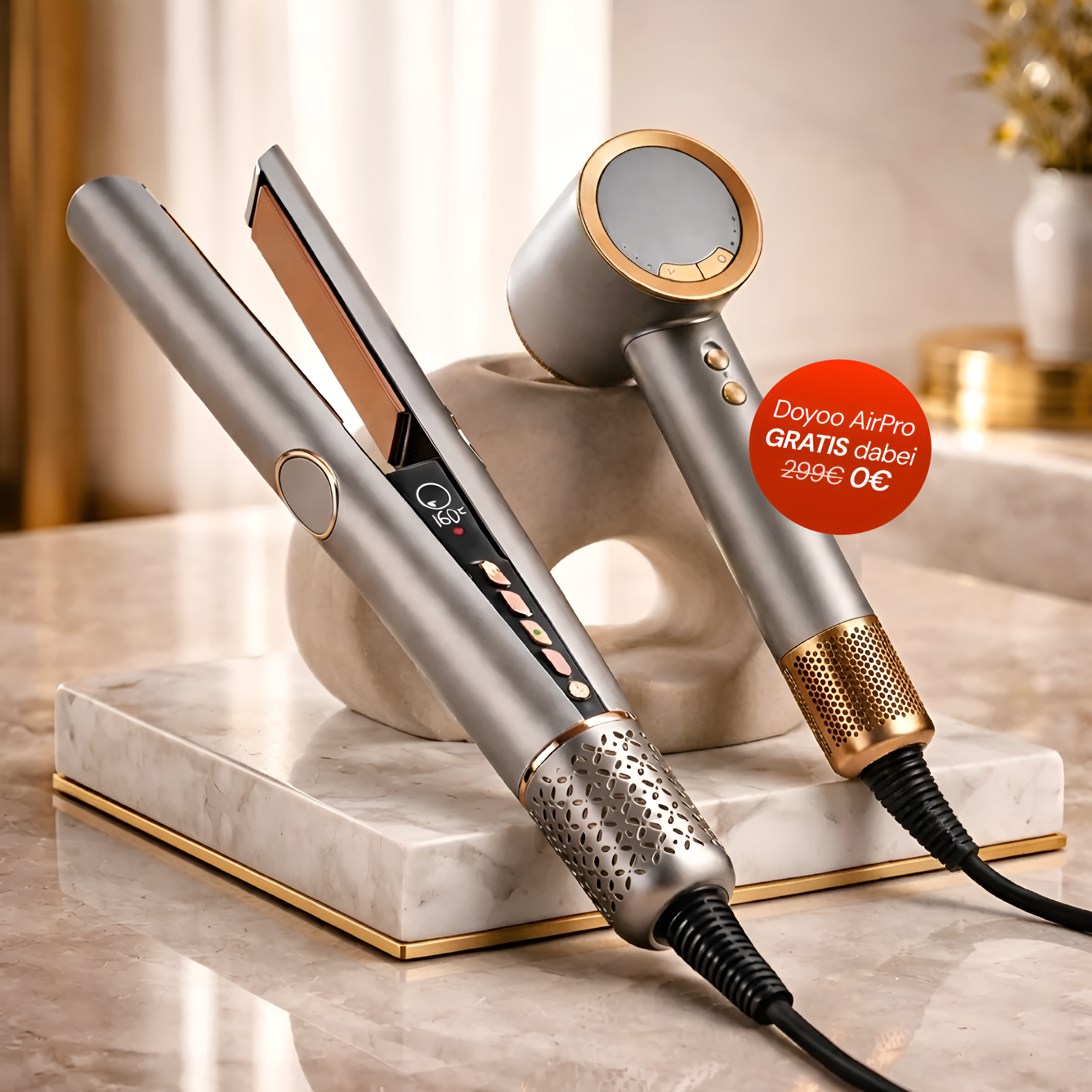 Doyoo Airstraight Haarglätter mit Luft-Technologie