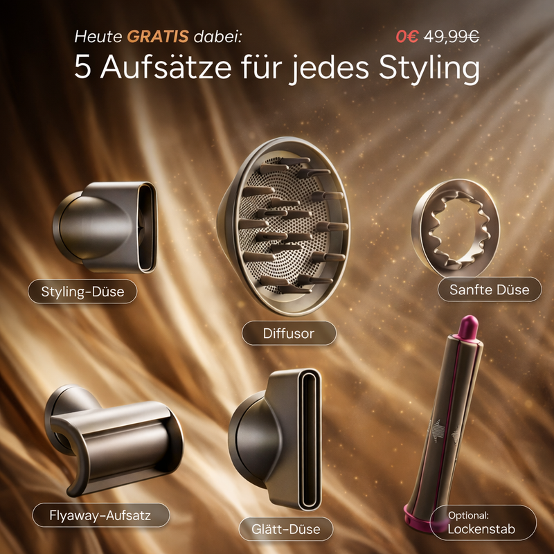 AirPro 5in1 Hochleistungsföhn + 5 Styling-Aufsätze GRATIS