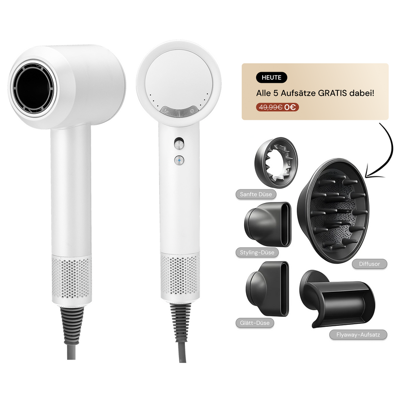 AirPro 5in1 Hochleistungsföhn + 5 Styling-Aufsätze GRATIS