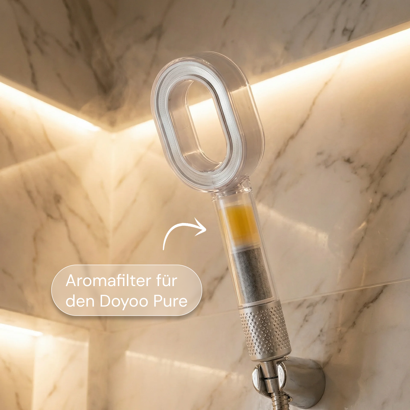 High End Aroma + Vitamin C + Kalk- und Aktivkohlefilter - Doyoo Pure Skin Filterduschkopf
