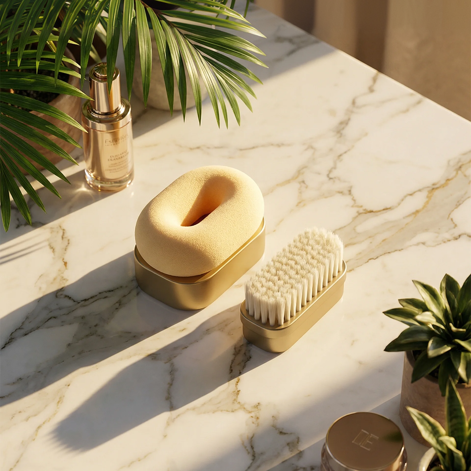 Doyoo Pure Pflegeaufsätze - Peelingschwamm & Waschbürste